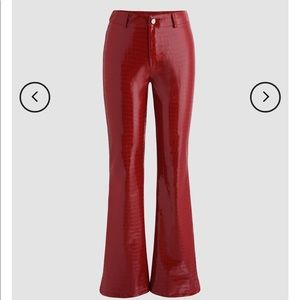 Cider red leather pants brand new XS